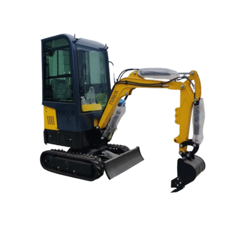 1.15 Ton TYPHON TERROR X Mini Excavator with Cabin | Gas-Powered Trench Digge, EPA-Certified Engine