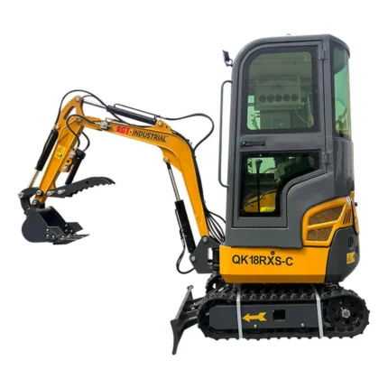 2024 AGT-QK18RXS-C – 1 Ton Mini Excavator with Enclosed Cab, A/C & Side Swing