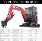 TYPHON TERROR X2 – 2.7 Ton Mini Excavator with Perkins 403J-11 EPA Diesel Engine | Full Cabin | Boom Swing